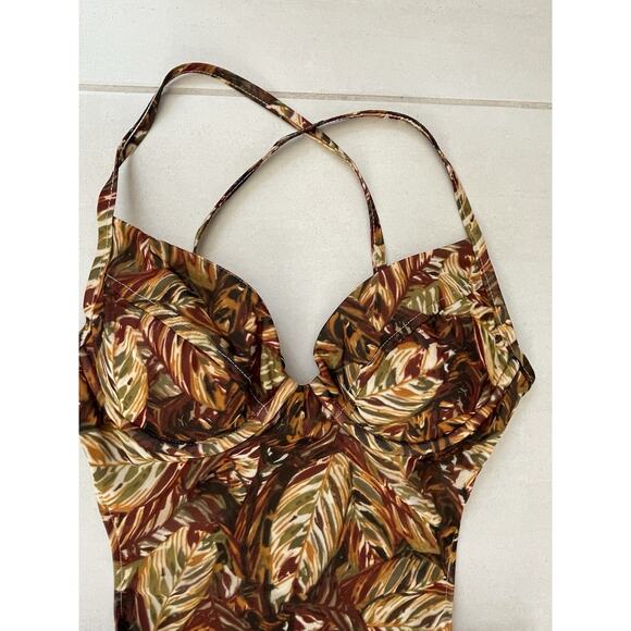 Victoria's Secret 10C One Piece Swimsuit Monokini X Back Print Swimwear 10C - Picture 2 of 13